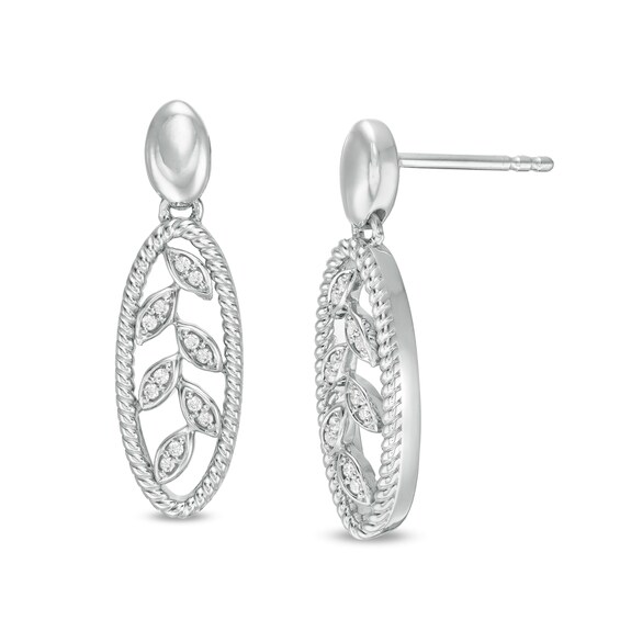 Trendy 18K Rose Gold Filled Leaf Pear Cut Women Jewelry Dangle Drop Earrings