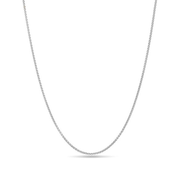 Zales 1.65mm Wheat Chain Necklace in 18k White Gold - 18\