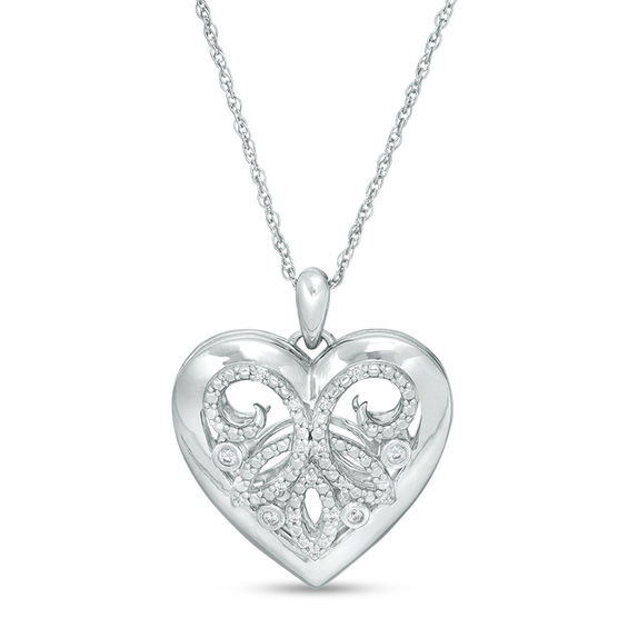 15 CT. T.W. Diamond Ornate Heart Locket 