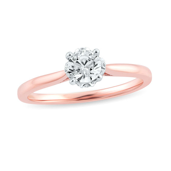 10Kt Rose Gold 0.22 Ct Genuine Natural Diamond Engagement Ring