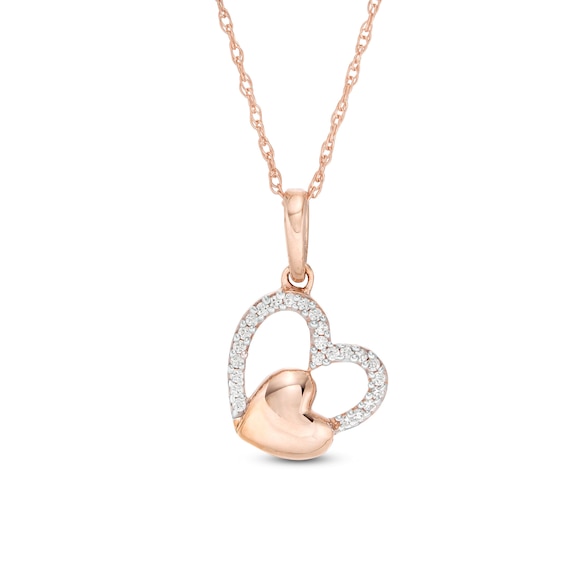 10k Rose Gold Red Diamond Cluster Pendant 1/20 ct 10k Rose Gold Red Diamond Cluster Pendant 1/20 ct