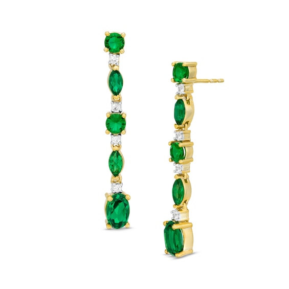 Green Chalcedony Earrings Faceted Heart Drops 14k Gold Sterling Silver