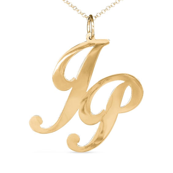 10K White Gold Polished Scription Initial Letter H Charm Pendant 