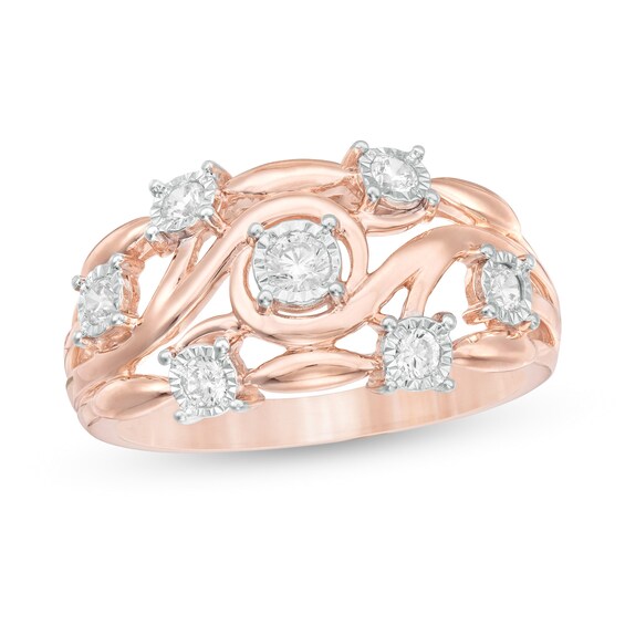 Diamond Woven Fashion Band Ring 1/20ct 10k White Gold Diamond Woven Fashion Band Ring 1/20ct 10k White Gold
