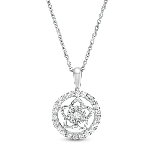16ct tw Diamond Swirl Cluster Fashion Pendant in Sterling Silver with 18 cable chain
