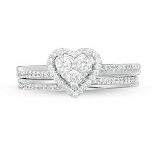 White Bride Diamante Heart Specs main image 1