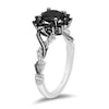 Thumbnail Image 1 of Enchanted Disney Villains Maleficent 1-1/2 CT. T.W. Black and White Diamond Frame Engagement Ring in 14K White Gold