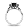 Thumbnail Image 2 of Enchanted Disney Villains Maleficent 1-1/2 CT. T.W. Black and White Diamond Frame Engagement Ring in 14K White Gold