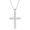 Thumbnail Image 0 of 1/2 CT. T.W. Certified Lab-Created Diamond Cross Pendant in 14K White Gold (F/SI2)