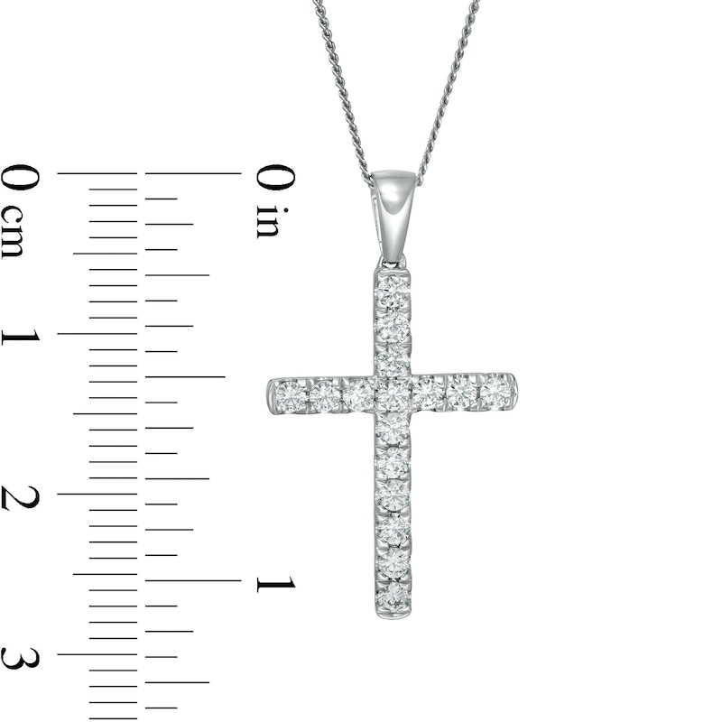 1/2 CT. T.W. Certified Lab-Created Diamond Cross Pendant in 14K White Gold (F/SI2)