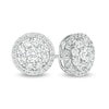 Thumbnail Image 0 of 1 CT. T.W. Certified Lab-Created Diamond Double Frame Stud Earrings in 14K White Gold (F/SI2)
