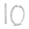 Thumbnail Image 0 of 1 CT. T.W. Certified Lab-Created Diamond Hoop Earrings in 14K White Gold (F/SI2)