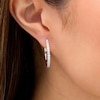 Thumbnail Image 1 of 1 CT. T.W. Certified Lab-Created Diamond Hoop Earrings in 14K White Gold (F/SI2)