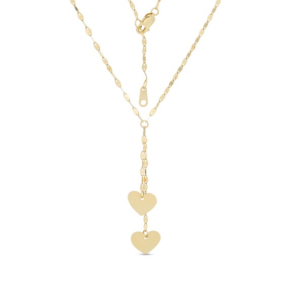 Gold Pink Box Heart Lariat Initial Necklace C Gold Pink Box Heart Lariat Initial Necklace C