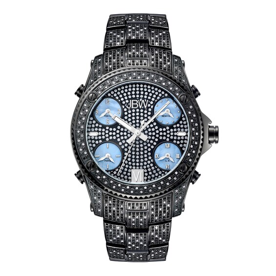 Men S Jbw Jet Setter 2 1 3 Ct T W Diamond Black Ip Watch Model Jb 6213 B Zales