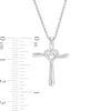 Thumbnail Image 2 of 1/15 CT. T.W. Diamond Cross with Heart Pendant in Sterling Silver