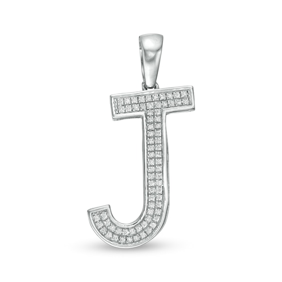 Sterling Silver Letters Single Micro Pave Diamond Bracelet (Silver Diamond J Initial Bracelet 7+1)