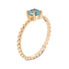 Thumbnail Image 2 of 5.0mm Swiss Blue Topaz Bead Shank Ring in 10K Gold