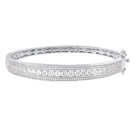 10k White Gold Diamond Bangle Bracelet 