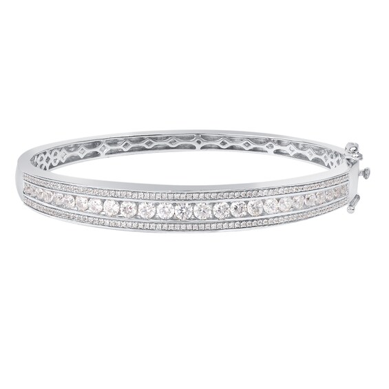 10k White Gold Diamond Bangle Bracelet 10k White Gold Diamond Bangle Bracelet