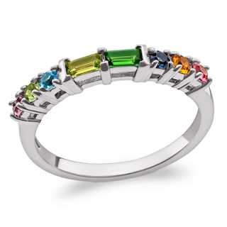 ring zales birthstone mother baguette simulated stones round mothers