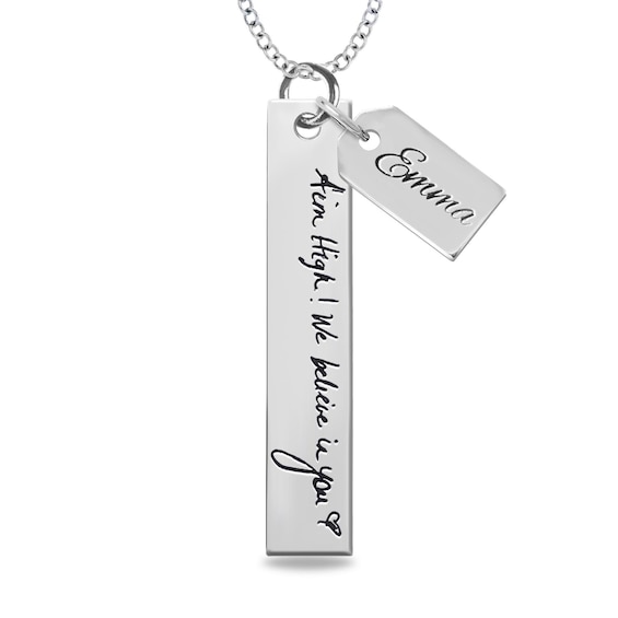 chain 18 inch Free Engraving Sterling Silver Necklace Men Bar Pendant Personalized Custom Engraved Name or Words chain 18 inch Free Engraving Sterling Silver Necklace Men Bar Pendant Personalized Custom Engraved Name or Words