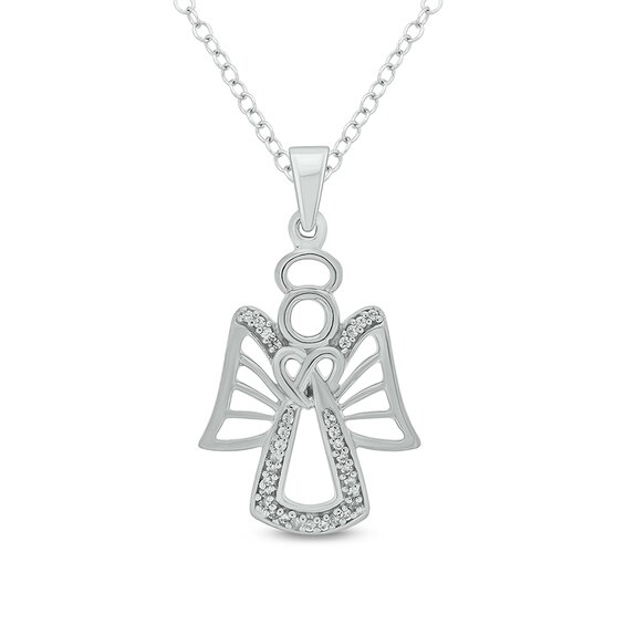 1 15 Ct T W Diamond Angel Pendant In Sterling Silver Zales - Vs Diamond Angel Pendant 1 15 Ct T W Diamond Angel Pendant In Sterling Silver Zales - Vs Diamond Angel Pendant
