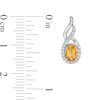 Thumbnail Image 2 of Oval Citrine and White Topaz Twist Frame Necklace, Drop Earrings and Ring in Sterling Silver - Size 7