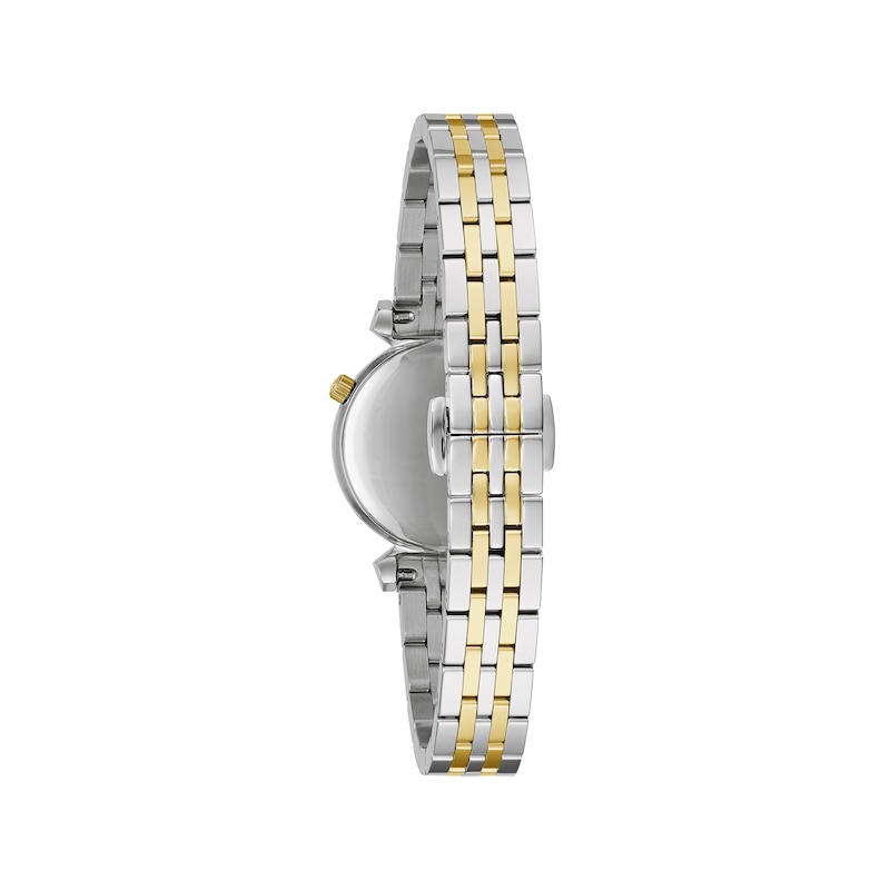 Ladies' Bulova Regatta Diamond Accent Two-Tone Watch with Mother-of-Pearl Dial (Model: 98P202)