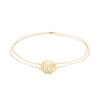 Thumbnail Image 0 of Script Monogram Double Strand Anklet in Sterling Silver with 14K Yellow or Rose Gold Plate (1 Line) - 10"
