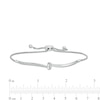 Thumbnail Image 2 of 1/15 CT. T.W. Diamond Knot Bolo Bracelet in Sterling Silver - 9.5"