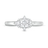 Thumbnail Image 3 of Vera Wang Love Collection 3/4 CT. T.W. Princess-Cut Diamond Ornate Frame Engagement Ring in 14K White Gold