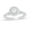 Thumbnail Image 0 of Vera Wang Love Collection 3/4 CT. T.W. Diamond Double Frame Twist Shank Engagement Ring in 14K White Gold