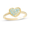 Thumbnail Image 0 of Swiss Blue Topaz Cluster Heart Ring in 10K Gold