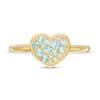 Thumbnail Image 3 of Swiss Blue Topaz Cluster Heart Ring in 10K Gold