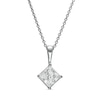Thumbnail Image 0 of 1 CT. Certified Princess-Cut Lab-Created Diamond Tilted Solitaire Pendant in 14K White Gold (F/SI2)