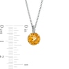 Thumbnail Image 2 of 7.0mm Citrine Solitaire Rope-Textured Frame and Drop Pendant in Sterling Silver and 10K Gold