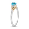 Thumbnail Image 1 of Enchanted Disney Jasmine Swiss Blue Topaz and 1/10 CT. T.W. Diamond Ring in Sterling Silver and 10K Gold