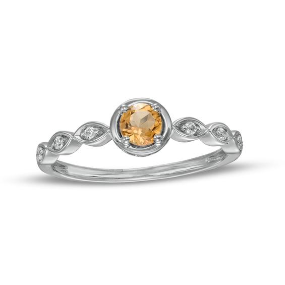 10k White Gold Marquise Citrine And Diamond Ring 10k White Gold Marquise Citrine And Diamond Ring