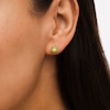 Thumbnail Image 1 of 6.0mm Peridot Solitaire Rope-Textured Frame Stud Earrings in Sterling Silver and 10K Gold