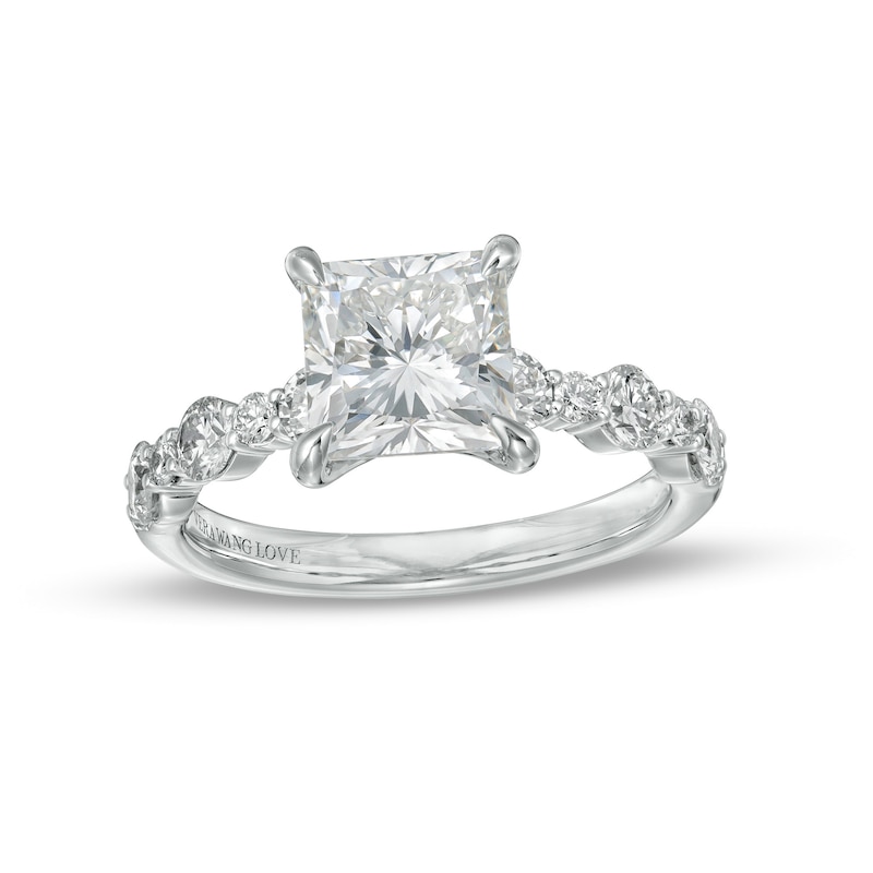 TRUE Lab-Created Diamonds by Vera Wang Love 2-3/4 CT. T.W. Scallop Shank Engagement Ring in 14K White Gold (F/VS2)
