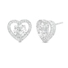 Thumbnail Image 0 of White Lab-Created Sapphire Heart Stud Earrings in Sterling Silver