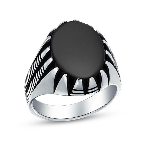 Sterling Silver Black Onyx Cabochon Women's Earrings with CZ Accents Sterling Silver Black Onyx Cabochon Women's Earrings with CZ Accents