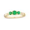 Thumbnail Image 0 of Emerald and Diamond Accent Three Stone Ring in 10K Gold