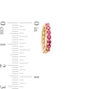 Thumbnail Image 3 of Ruby and White Sapphire Reversible Huggie Hoop Earrings in 10K Gold