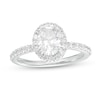 Thumbnail Image 0 of 1-1/2 CT. T.W. Certified Oval Lab-Created Diamond Frame Engagement Ring in 14K White Gold (F/VS2)
