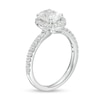 Thumbnail Image 2 of 1-1/2 CT. T.W. Certified Oval Lab-Created Diamond Frame Engagement Ring in 14K White Gold (F/VS2)