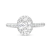 Thumbnail Image 3 of 1-1/2 CT. T.W. Certified Oval Lab-Created Diamond Frame Engagement Ring in 14K White Gold (F/VS2)