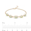 Thumbnail Image 2 of Oval Peridot and Diamond Accent Twist Five Stone Bracelet in 10K Gold – 8.0"