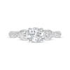 Thumbnail Image 3 of Vera Wang Love Collection 1-1/3 CT. T.W. Round and Pear-Shaped Diamond Three Stone Engagement Ring in 14K White Gold